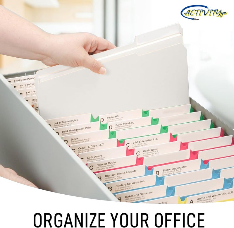 ACTIVITYYA White File Folders, 1/3-Cut Tabs, Letter Size, 12-Pack – Durable Office Filing Folders for Documents, Papers, and Organization - Image 4